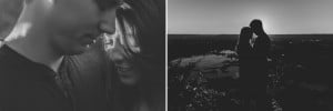 Two black and white pictures of a couple kissing taken by a photographer in La Crosse.