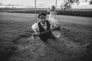 A swing-filled field captured by a Rochester MN Wedding Photographer.