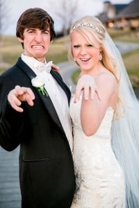A magazine-worthy wedding photo featuring a bride and groom posing.