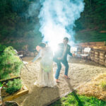 Courtney and James’ Love-Filled Backyard Wedding with smoke-filled hair.