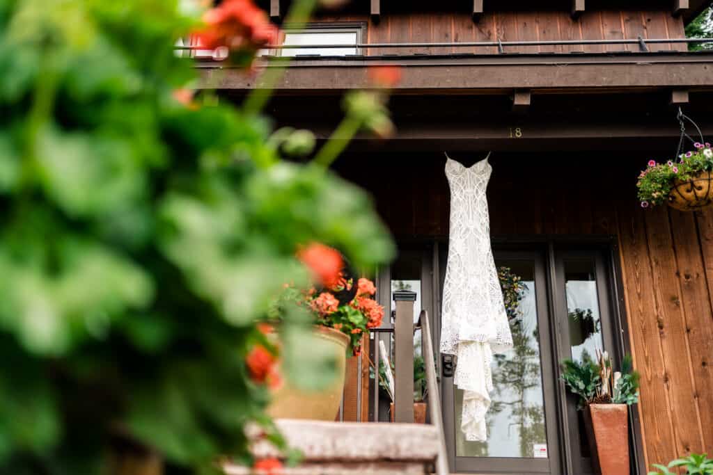 A white dress from a door.